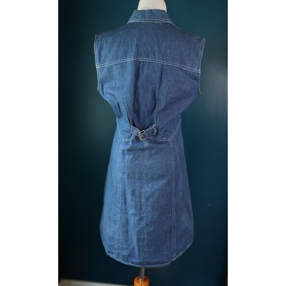 Vintage Neutral Zone 90s Y2K Denim Button Down Sleeveless Midi Dress 11/12 - Picture 12 of 14